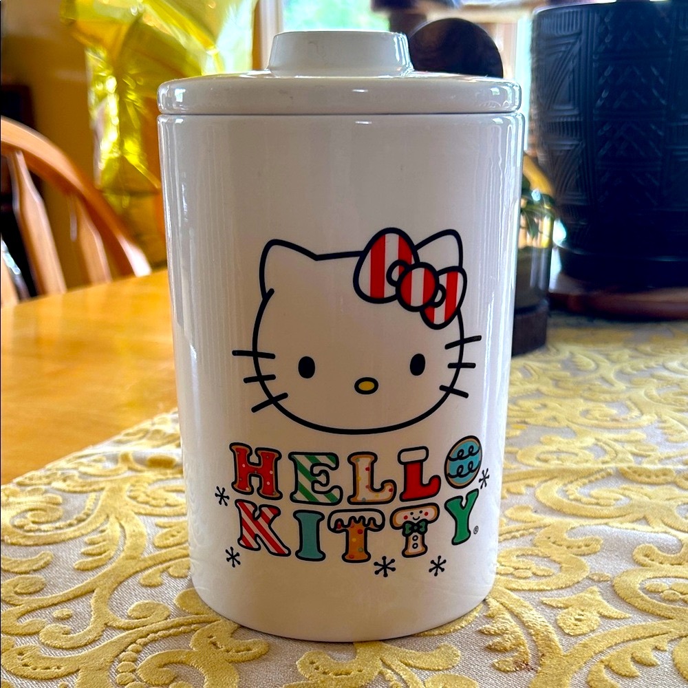 Hello Kitty Holiday Decor Canister - White and Red